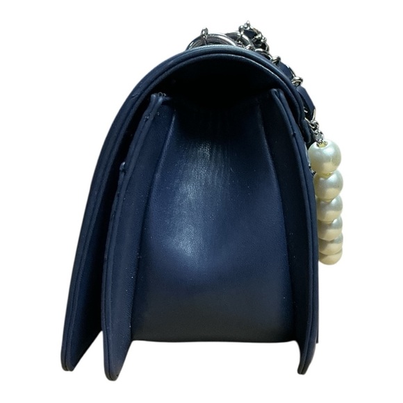 Badgley Mischka - NWT - Luxurious Blue Quilted Denim Crossbody Bag - Picture 5 of 8